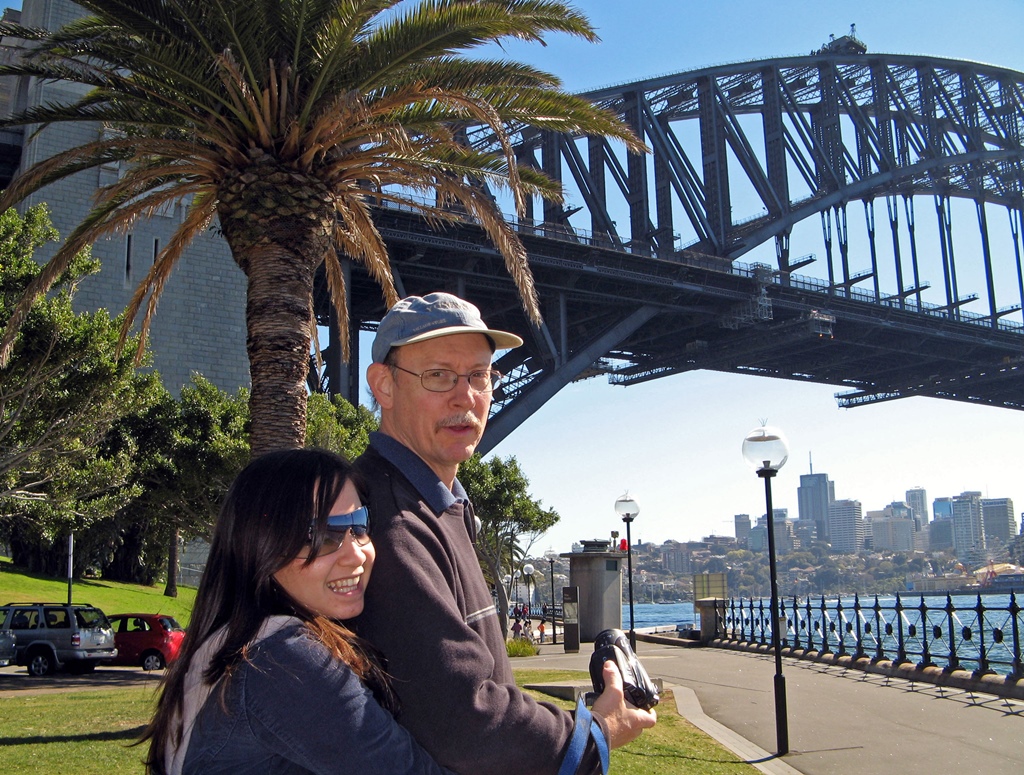 Connie and Bob with Harbour Bridge